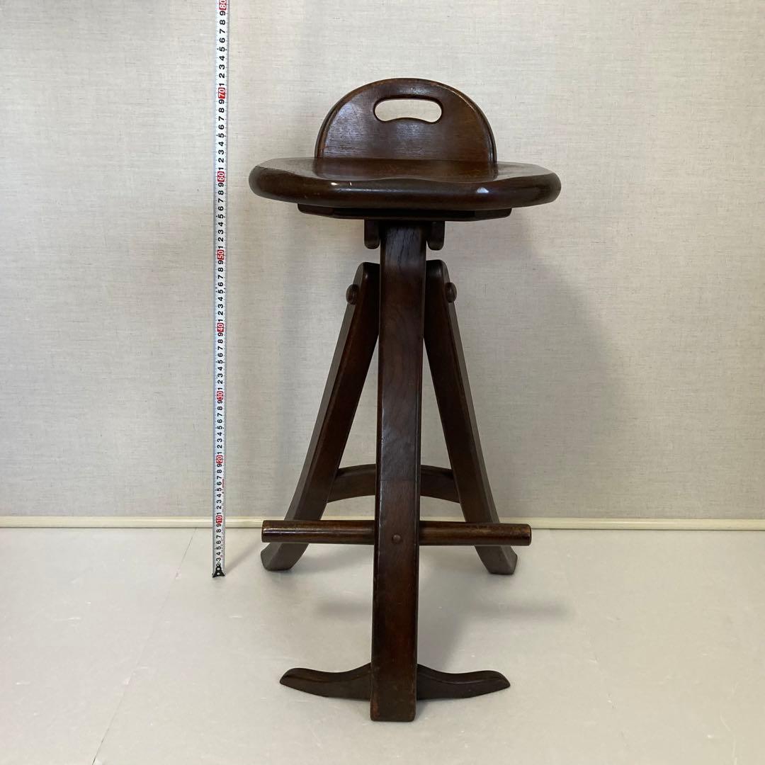 オランダ製 木製 スツール チェア 椅子 無垢材 レトロ ビンテージ