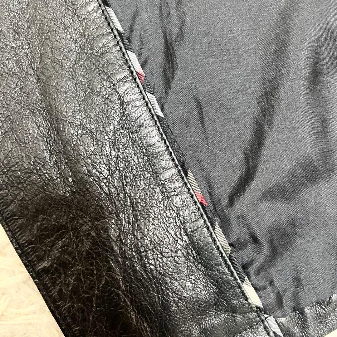 美品✨バーバリーブラックレーベル レザージャケット ダブルライダース 羊革 黒M