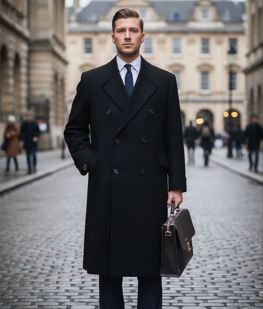 50S クロンビー CROMBIE カシミヤ100% ダブルチェスターコート