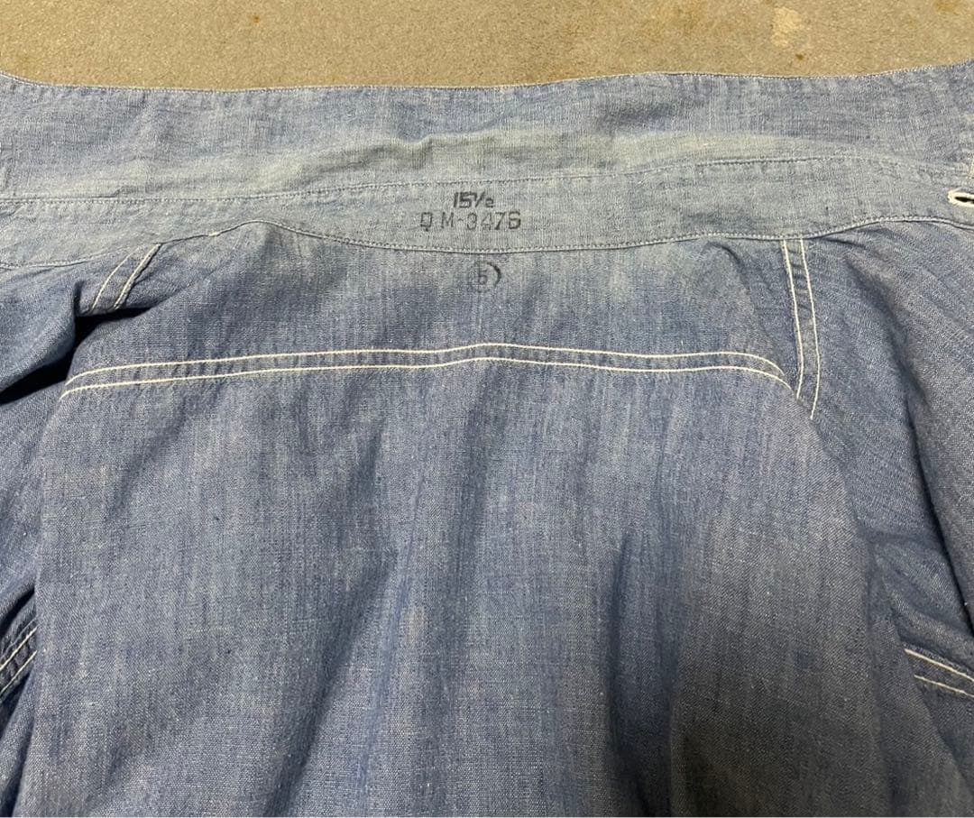 2/14まで掲載・最終値下げ 40s USNAVY CHAMBRAY SHIRT
