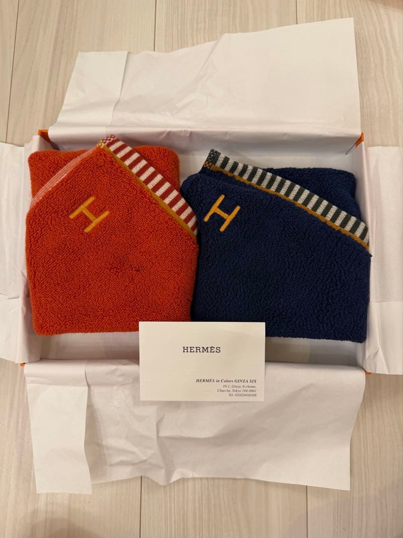 HERMES タオルハンカチ 2枚セット