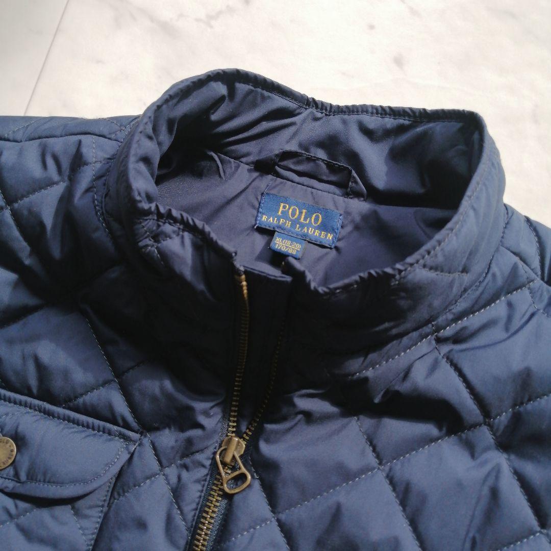 美品 ラルフローレン キルティングベスト ポニー刺繍 XL ネイビー 濃紺