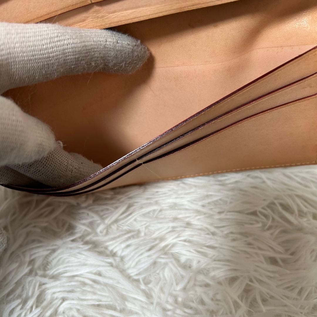 【美品✨コードバン/光沢】ガンゾ　長財布　折り財布　ダークブラウン　本革　高級