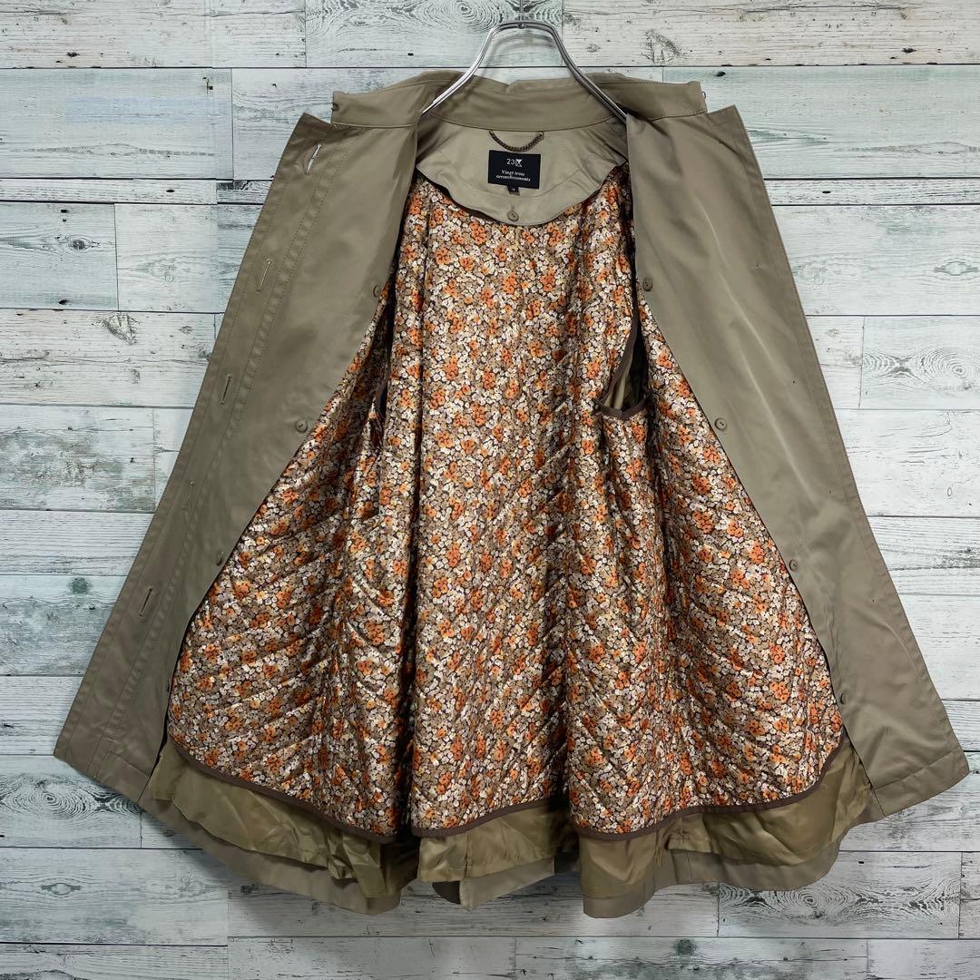 ☆大きいサイズ・5L☆23区 フラワー柄ライナー付きトレンチコート　美品　48