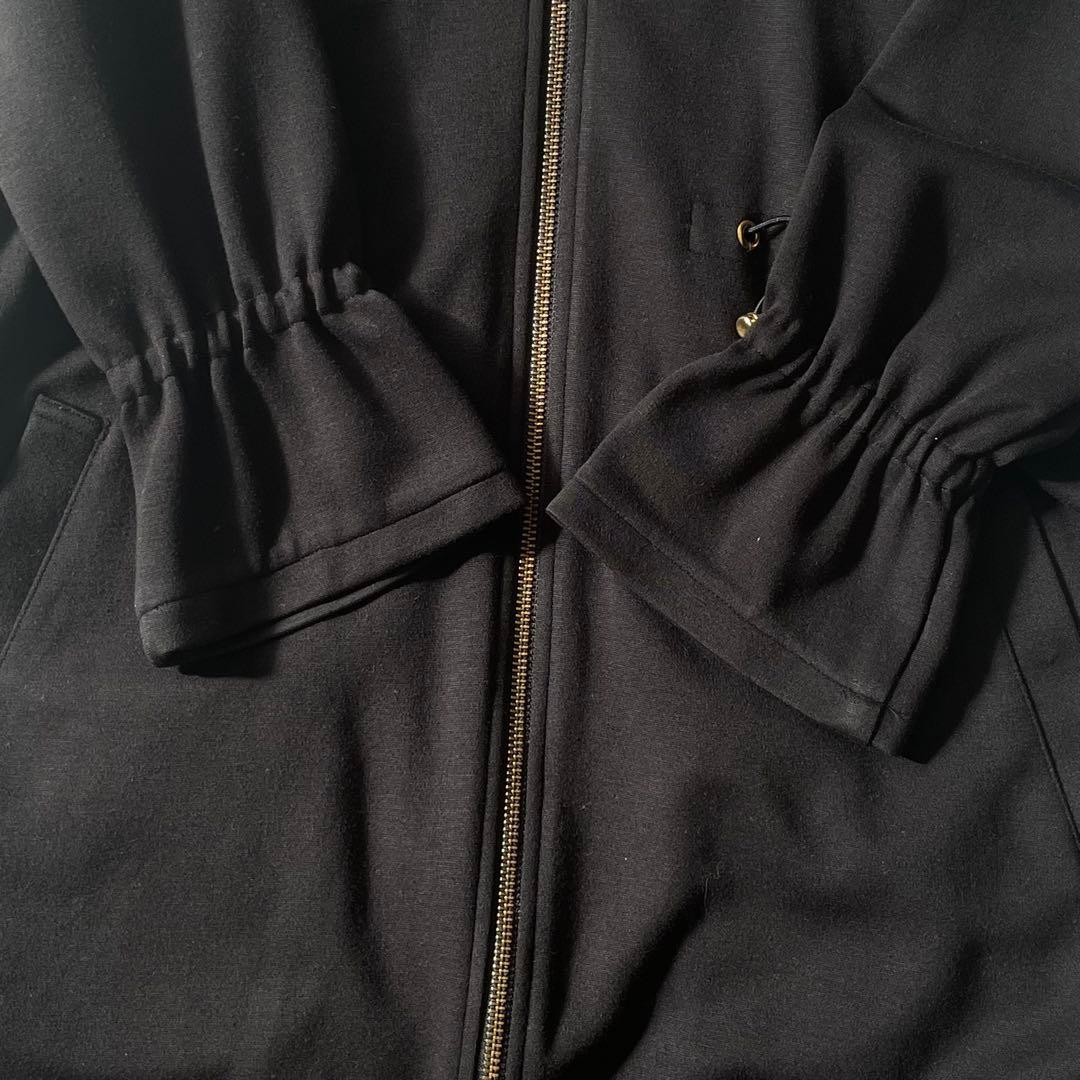 グレースコンチネンタル ポンチフレアコート ノーカラー ロングコート ブラック