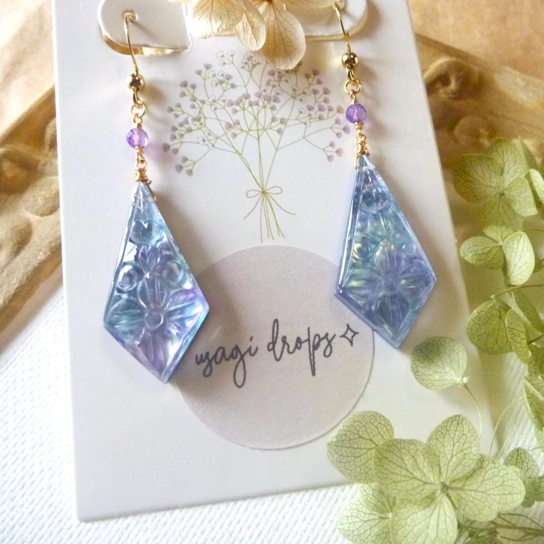 みほ様＊14kgfラピスラズリ×MOPクリスタルカイトカービングとアメジスト他１