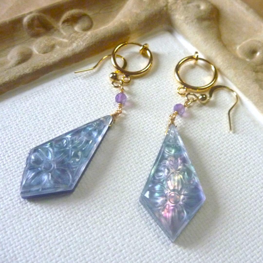 みほ様＊14kgfラピスラズリ×MOPクリスタルカイトカービングとアメジスト他１