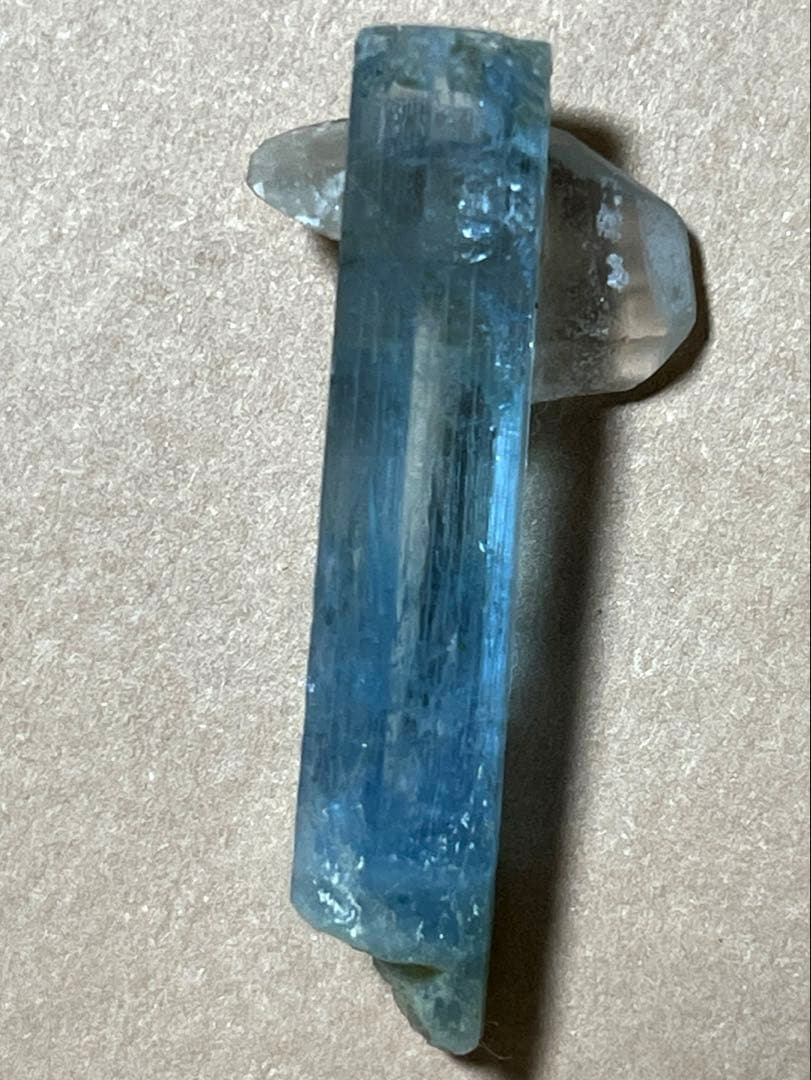 【希少・大結晶】アクアマリン 共生 スモーキークォーツ 原石 15.45 ct