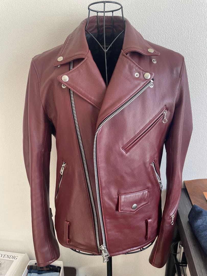 マ*ボ様 ジャックローズ　本革レザー ダブルライダースジャケット　羊革