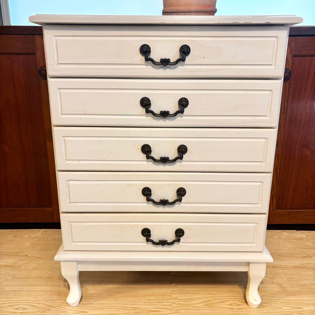 ロマンティックプリンセス 4段チェスト 姫家具 アンティーク ロココ ホワイト