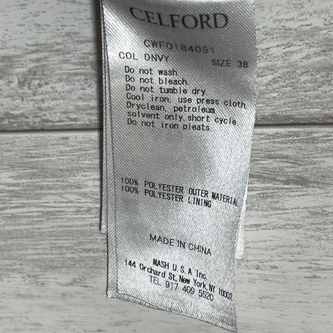 おりばー　セルフォード ボウタイプリーツ ワンピース リボン ネイビー