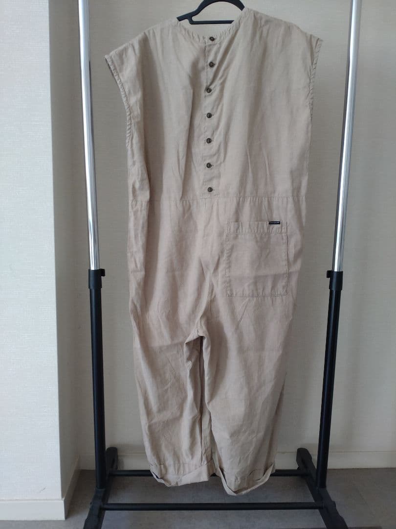 ネストローブ【UpcycleLino】オールインワン　サロペット　ベージュ