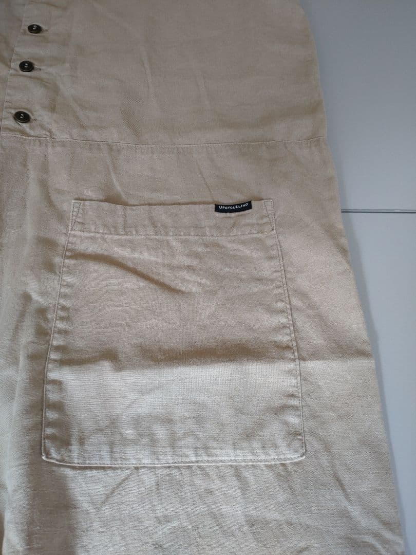 ネストローブ【UpcycleLino】オールインワン　サロペット　ベージュ
