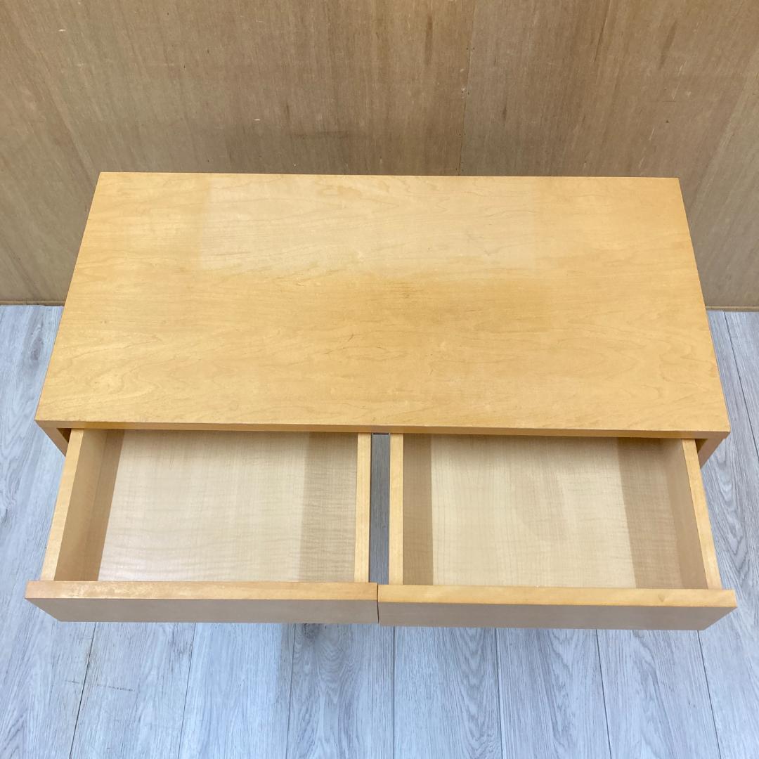 無印良品　デスク　机　引き出し付　メープル