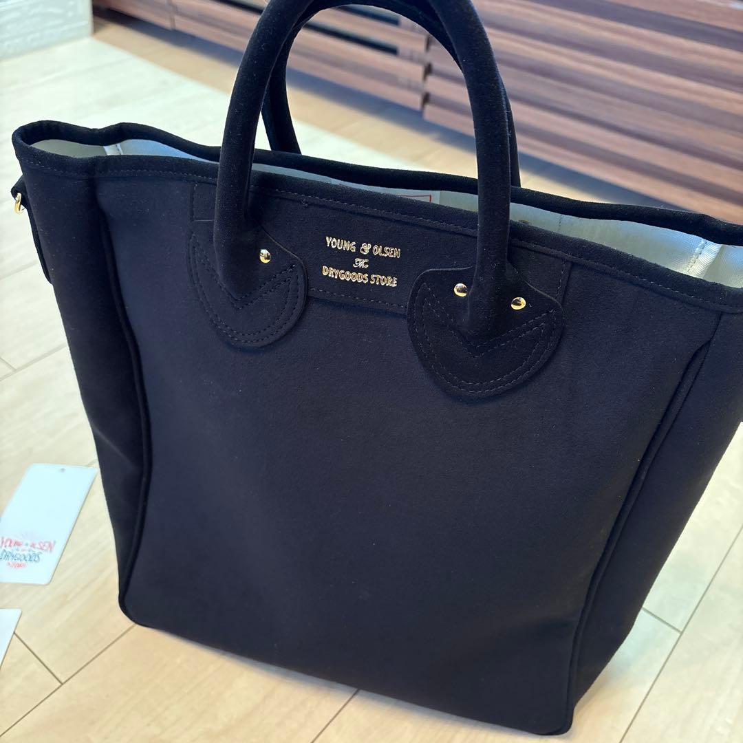 YOUNG&OLSEN トートバック　ブラック　スエード