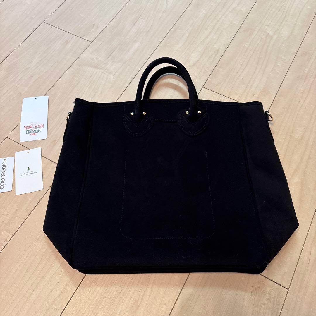 YOUNG&OLSEN トートバック　ブラック　スエード