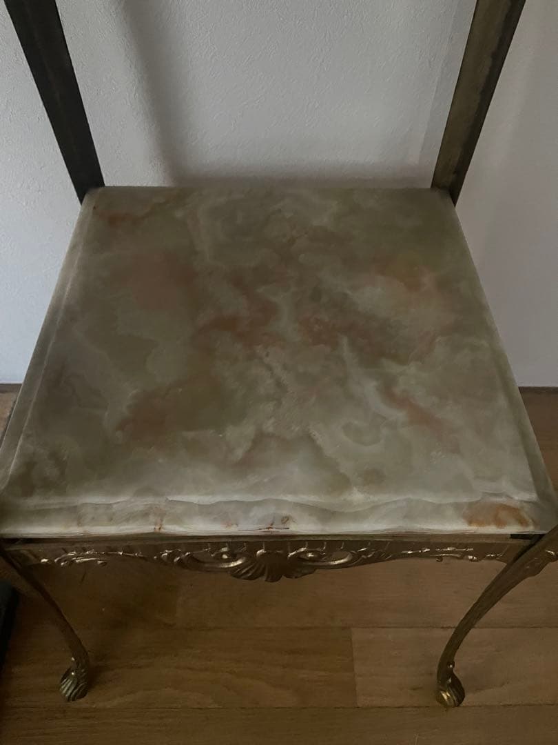 アンティーク　クラシック　家具　大理石×ゴールドフレーム　飾り棚