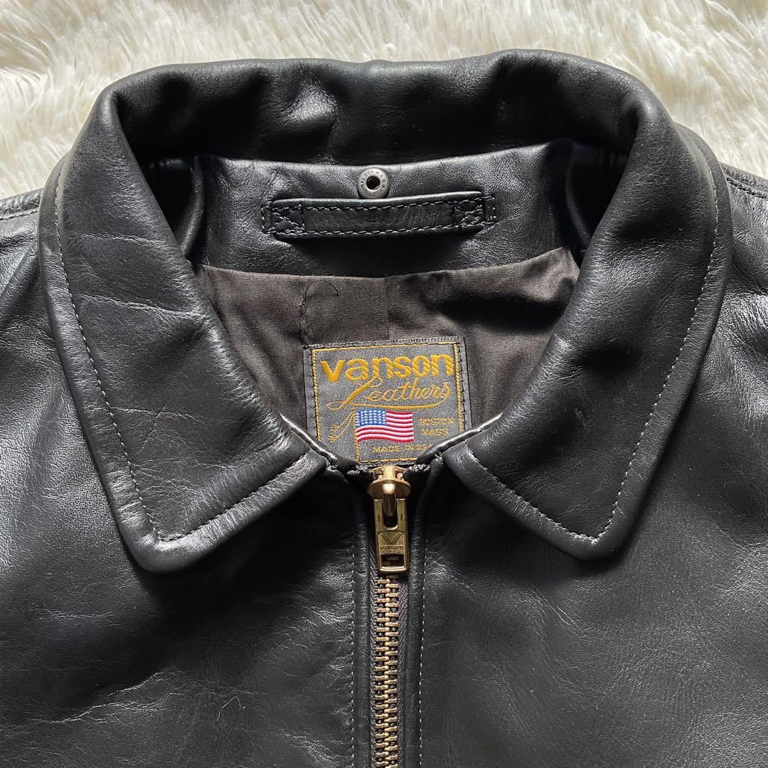 美品✨VANSON エンフィールド　レザージャケット　シングルライダース　46