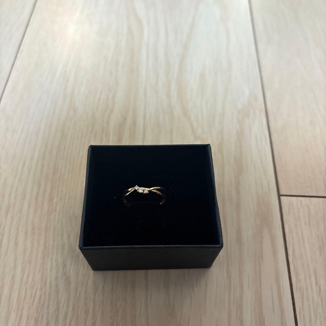 18金ゴールド ダイヤモンド ツイストリング