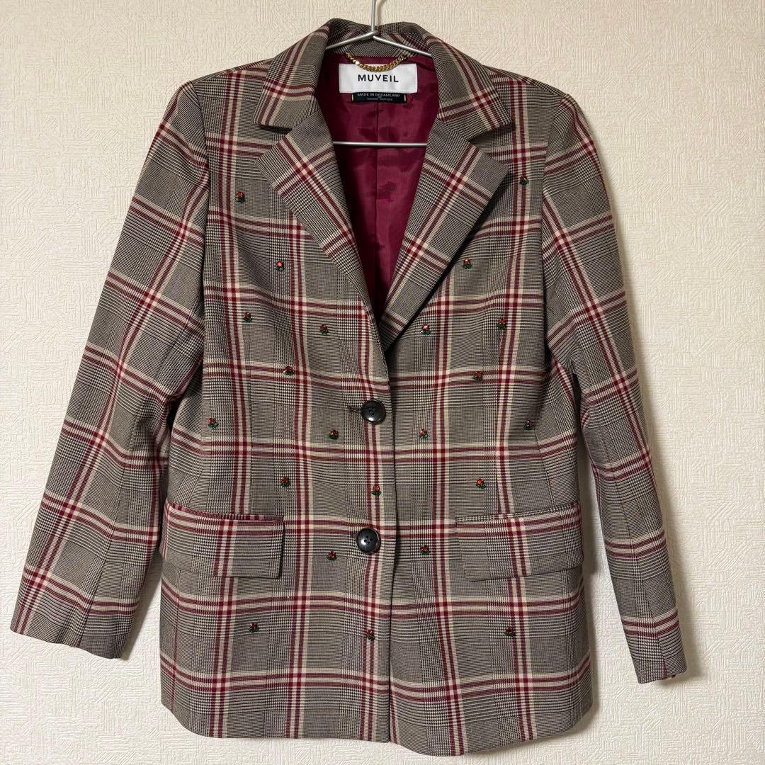 MUVEIL チェック柄 レディーススーツ上下