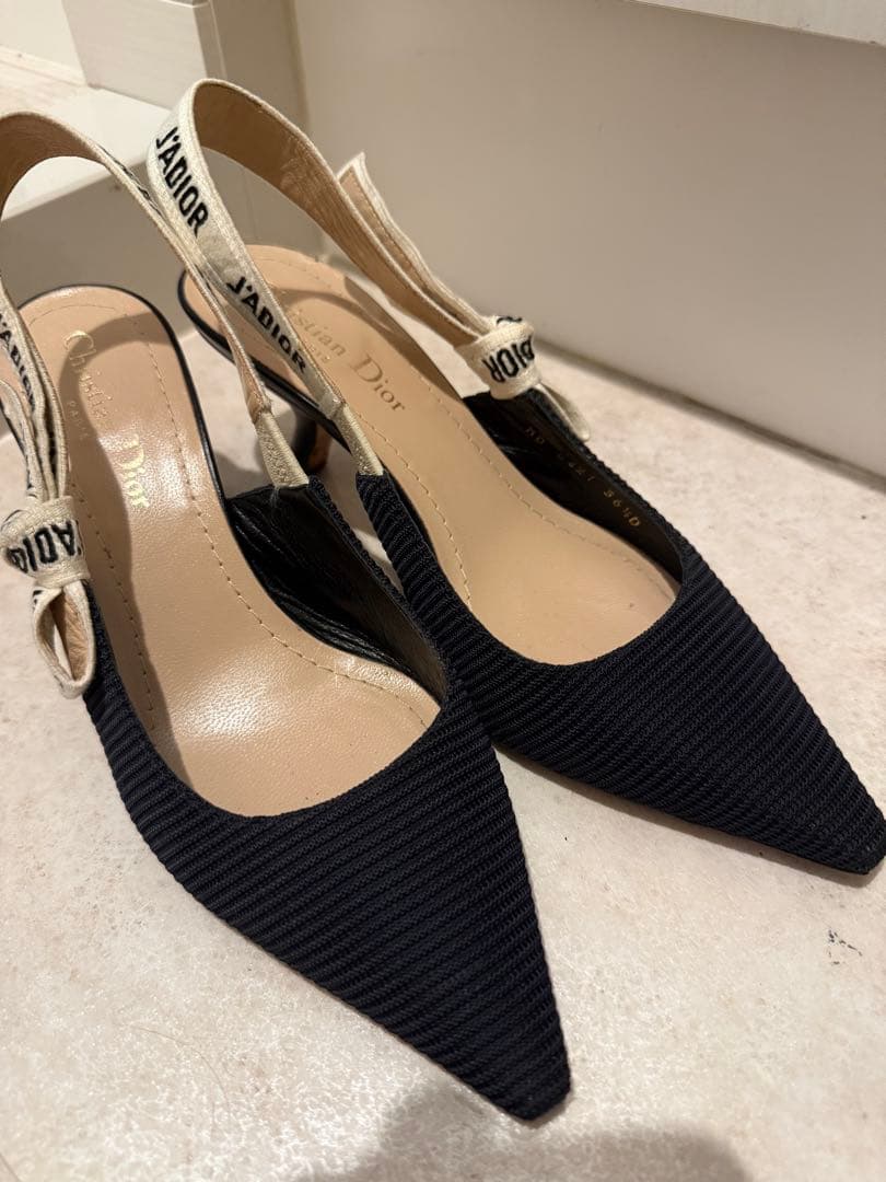 J'ADIOR ネイビー ポインテッドトゥ ハイヒール