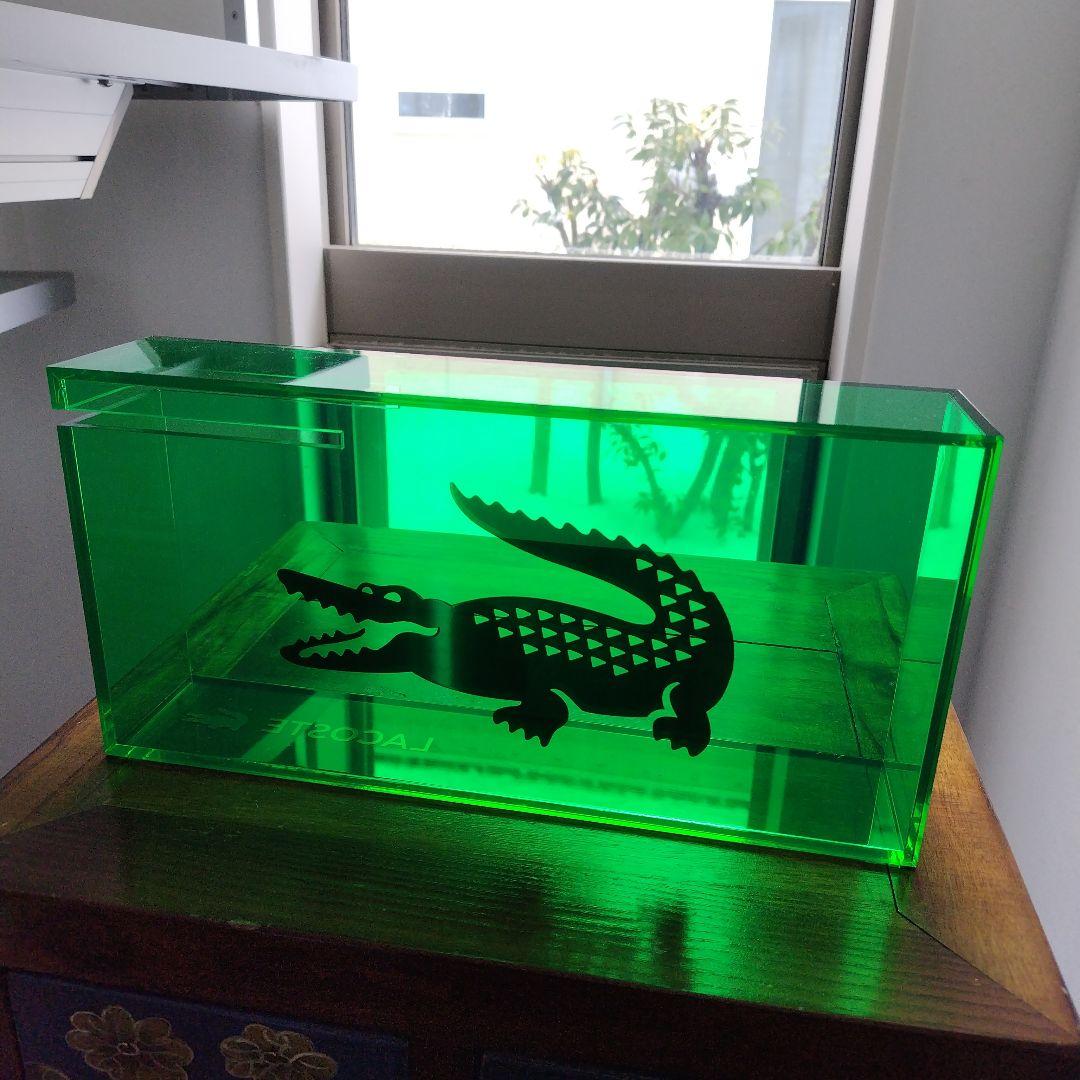 【非売品】かなりレア！LACOSTE 店舗販促用 什器 グリーンアクリルBox