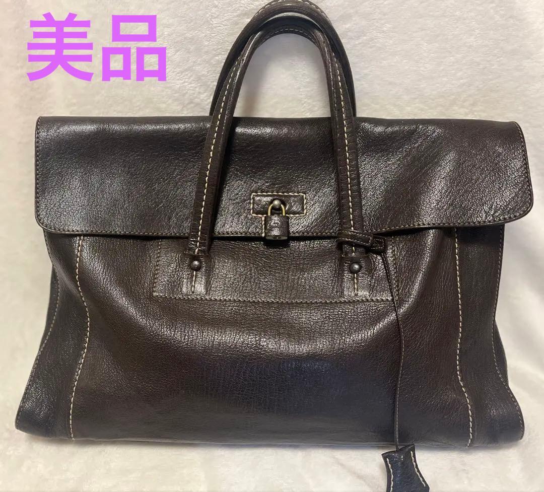 【美品】genten ゲンテン 本革トートバッグ ダークブラウン