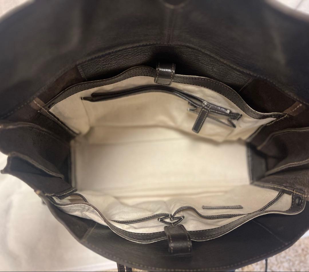 【美品】genten ゲンテン 本革トートバッグ ダークブラウン