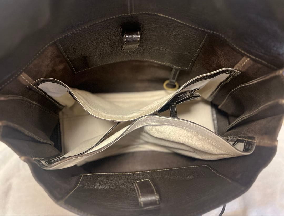 【美品】genten ゲンテン 本革トートバッグ ダークブラウン