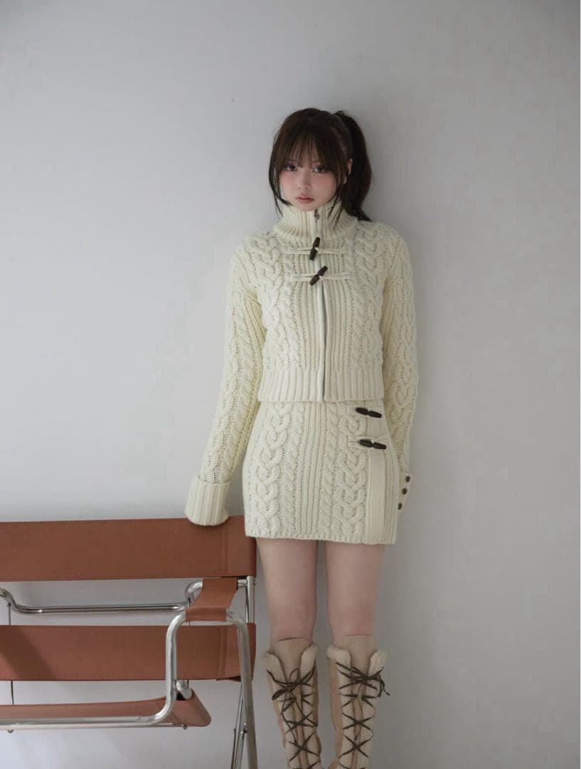 トップス t ANDMARY kelly toggle knit set up