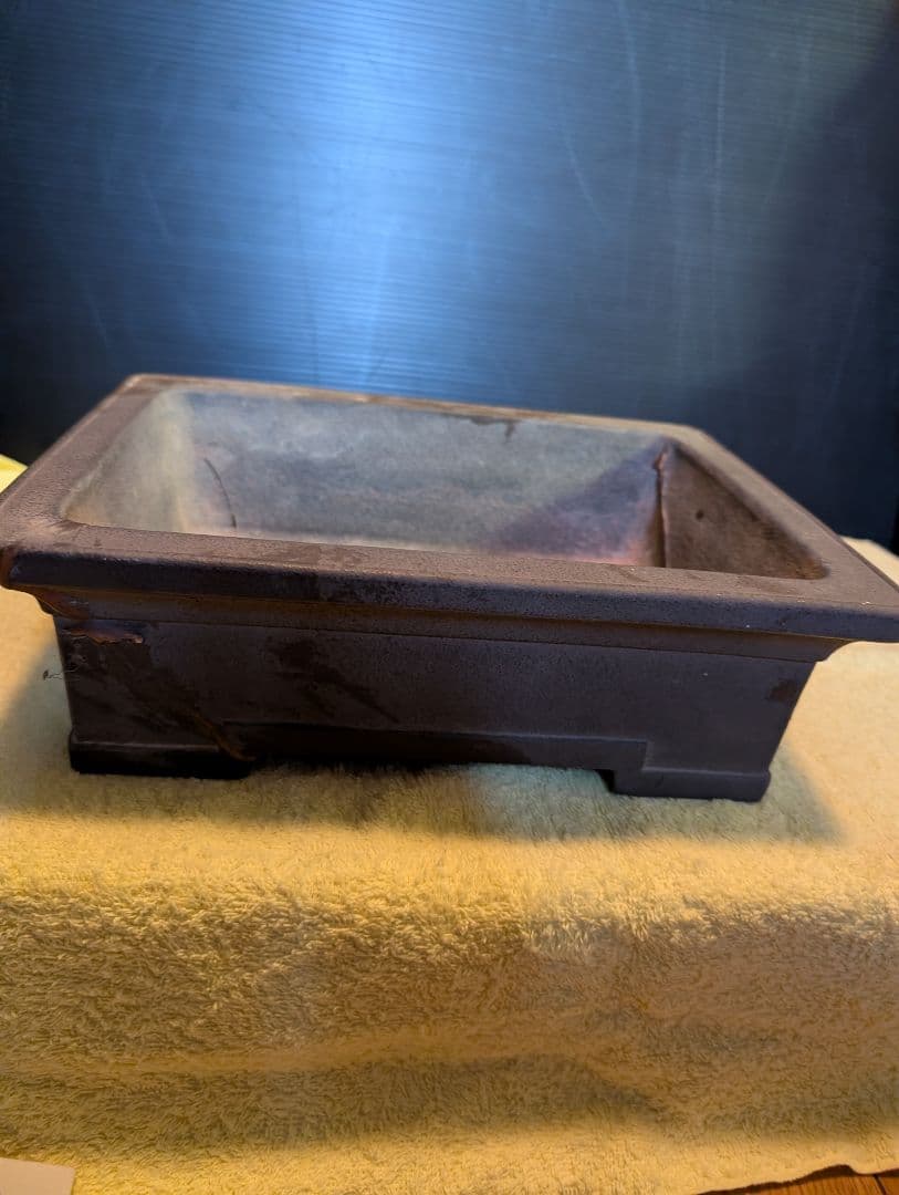 常滑、松原焼陶器製盆栽鉢 亀裂あり治しあり