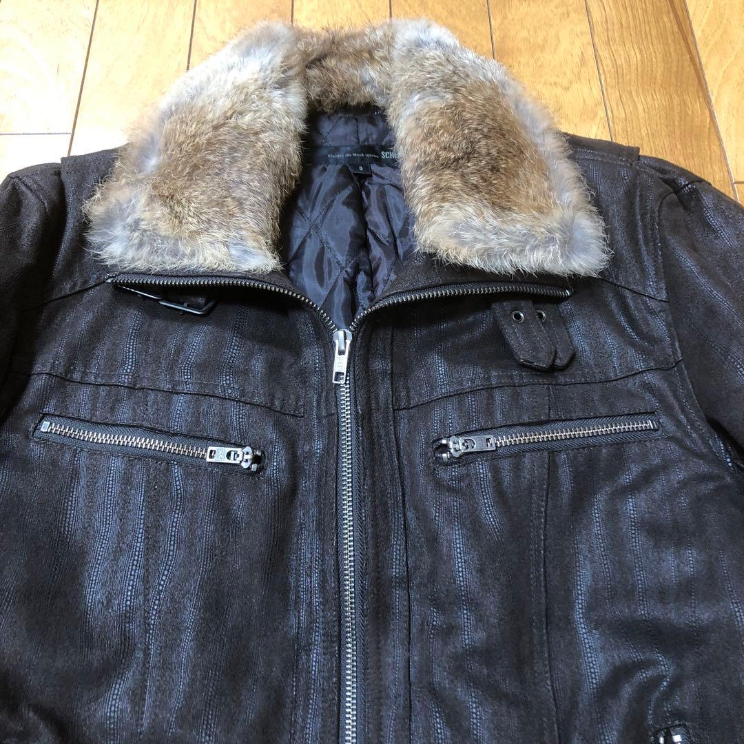 ♠️SCHLUSSEL♠️フェイクスエードライダースジャケット⭐️裏地中綿キルティング