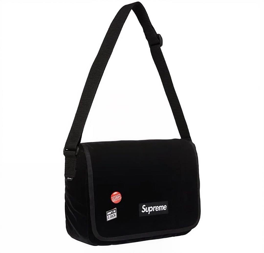 Supreme Velvet Small Messenger Bag 新品 黒