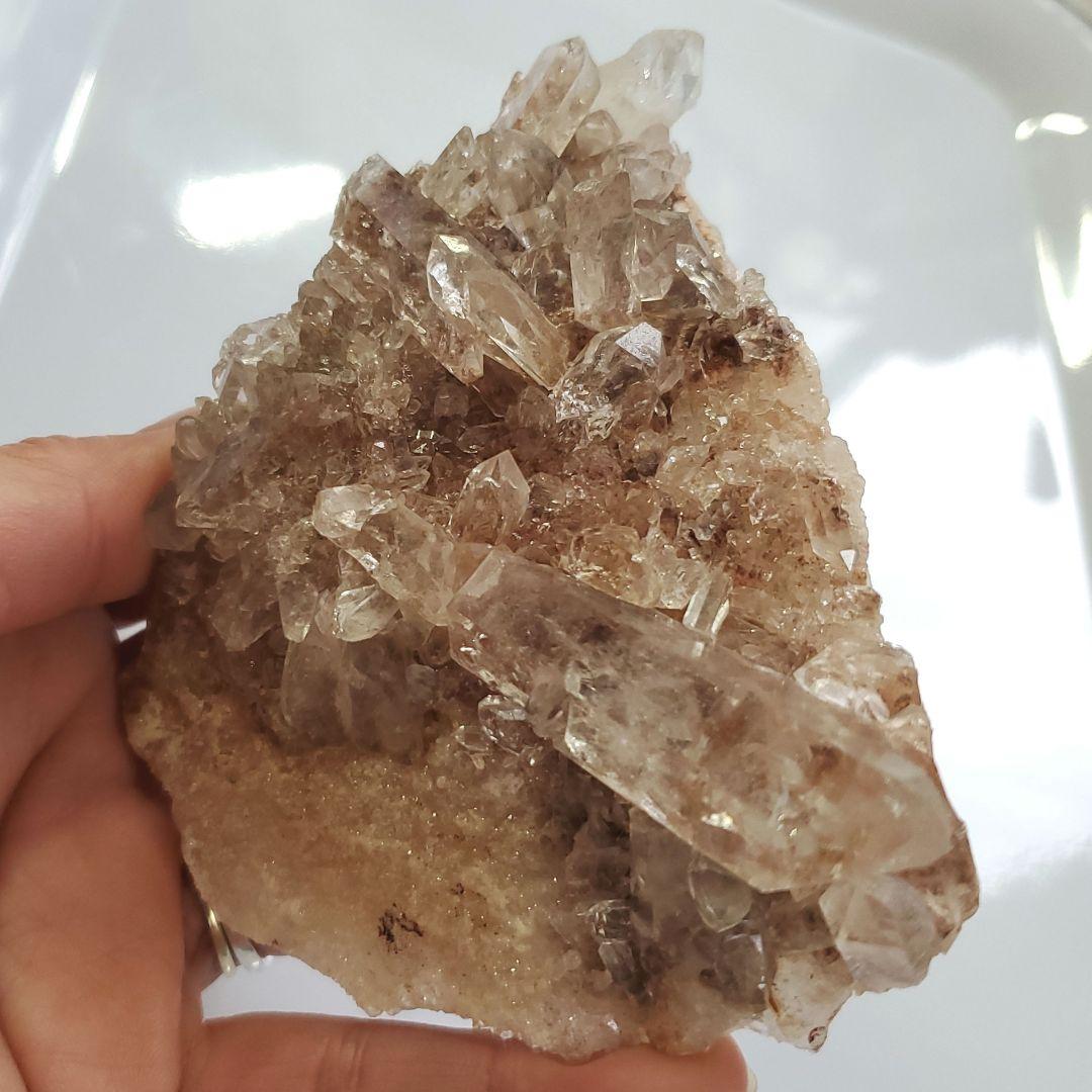 希少色！ピンクマニカラン水晶　クラスター　キラキラ