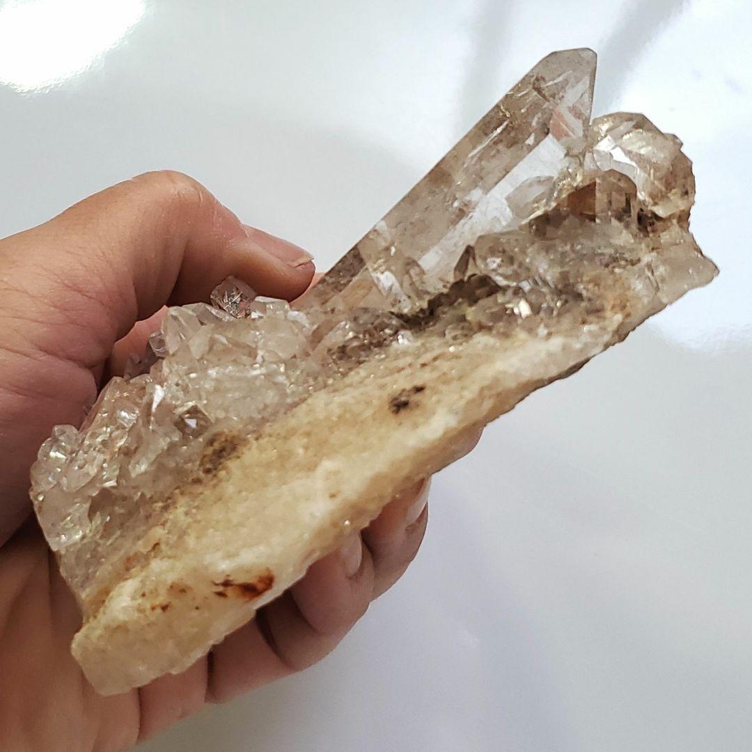 希少色！ピンクマニカラン水晶　クラスター　キラキラ