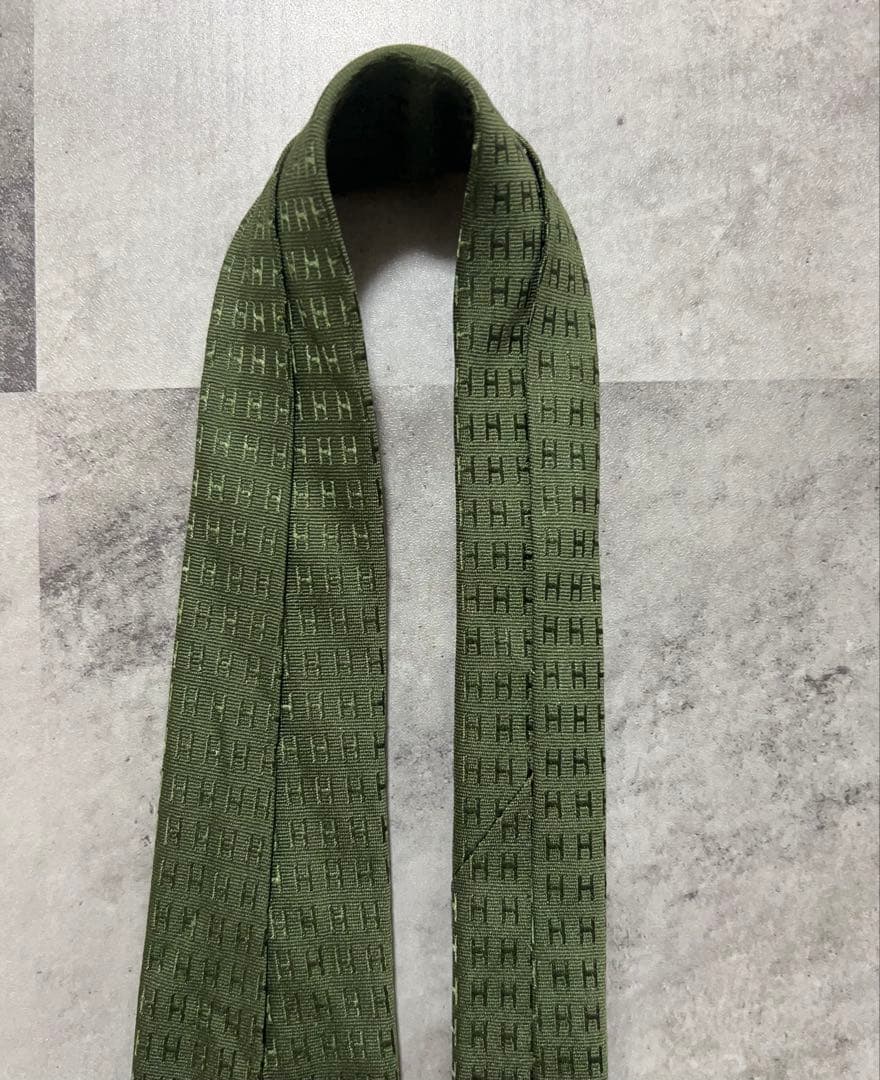 HERMES ネクタイ ハイブランド ファソネ カーキ