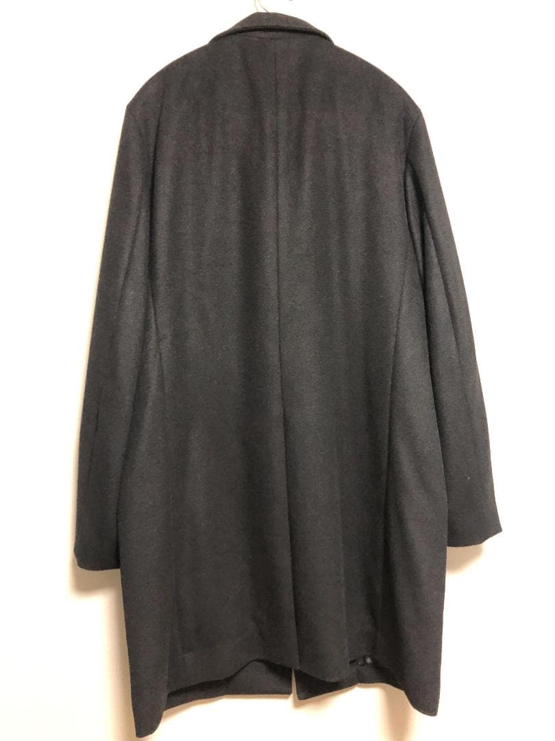 新品 タケオキクチ ウールｘカシミヤ スタンドカラーコート 黒 L