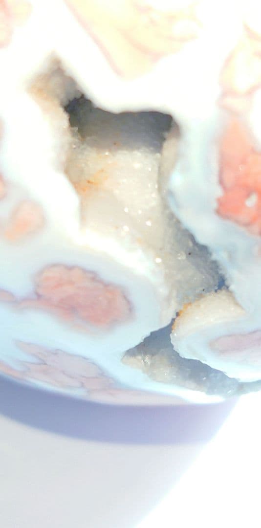 【激レア✿1点物】ピンクアゲート(桜瑪瑙)のジオード入りスカル