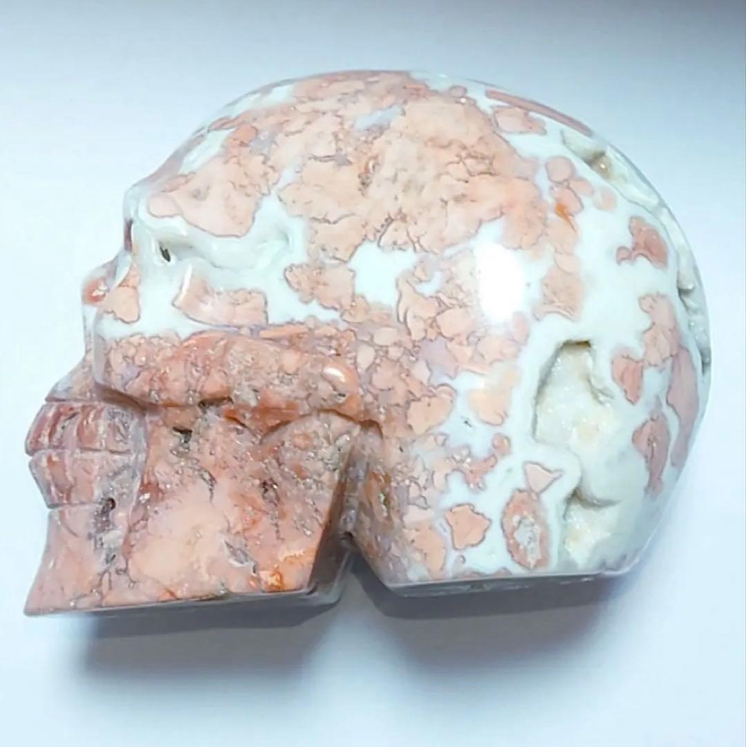 【激レア✿1点物】ピンクアゲート(桜瑪瑙)のジオード入りスカル