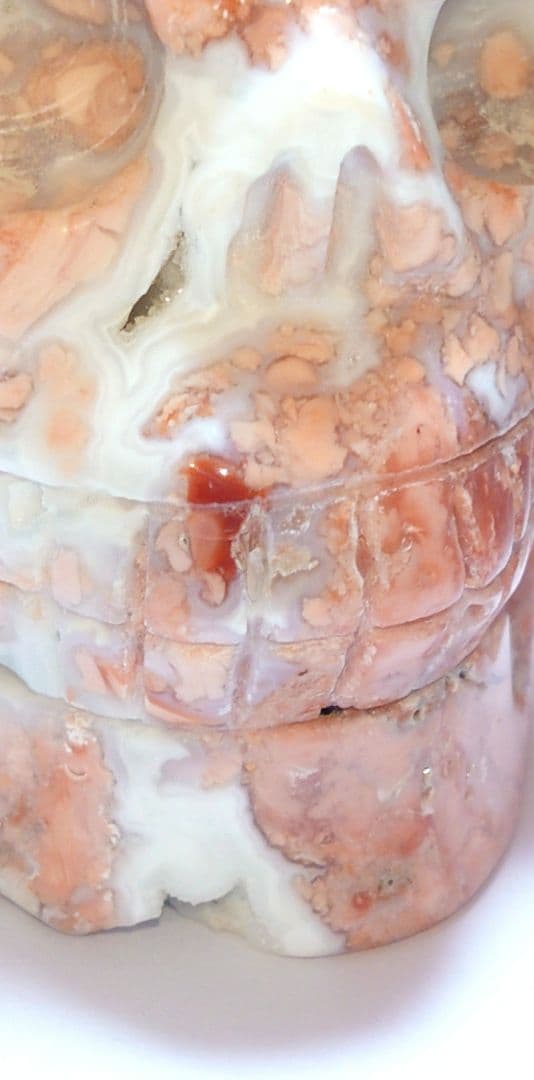 【激レア✿1点物】ピンクアゲート(桜瑪瑙)のジオード入りスカル