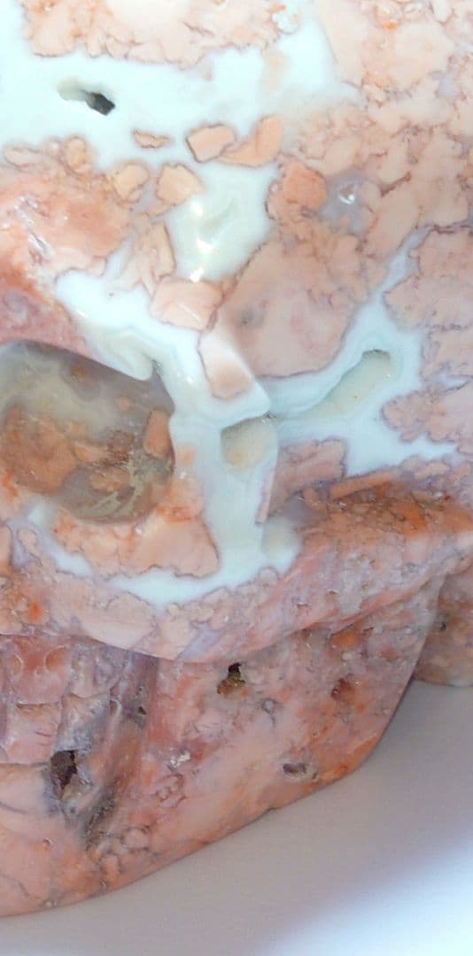 【激レア✿1点物】ピンクアゲート(桜瑪瑙)のジオード入りスカル