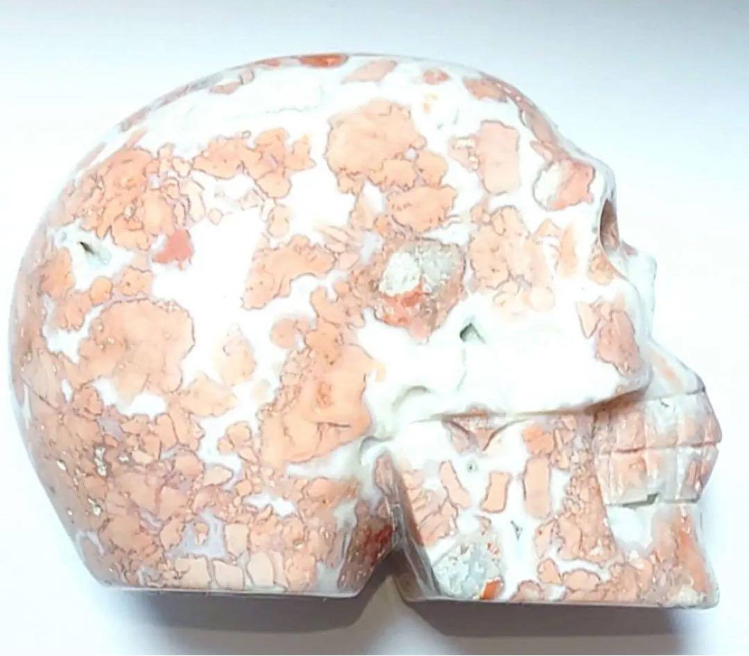 【激レア✿1点物】ピンクアゲート(桜瑪瑙)のジオード入りスカル