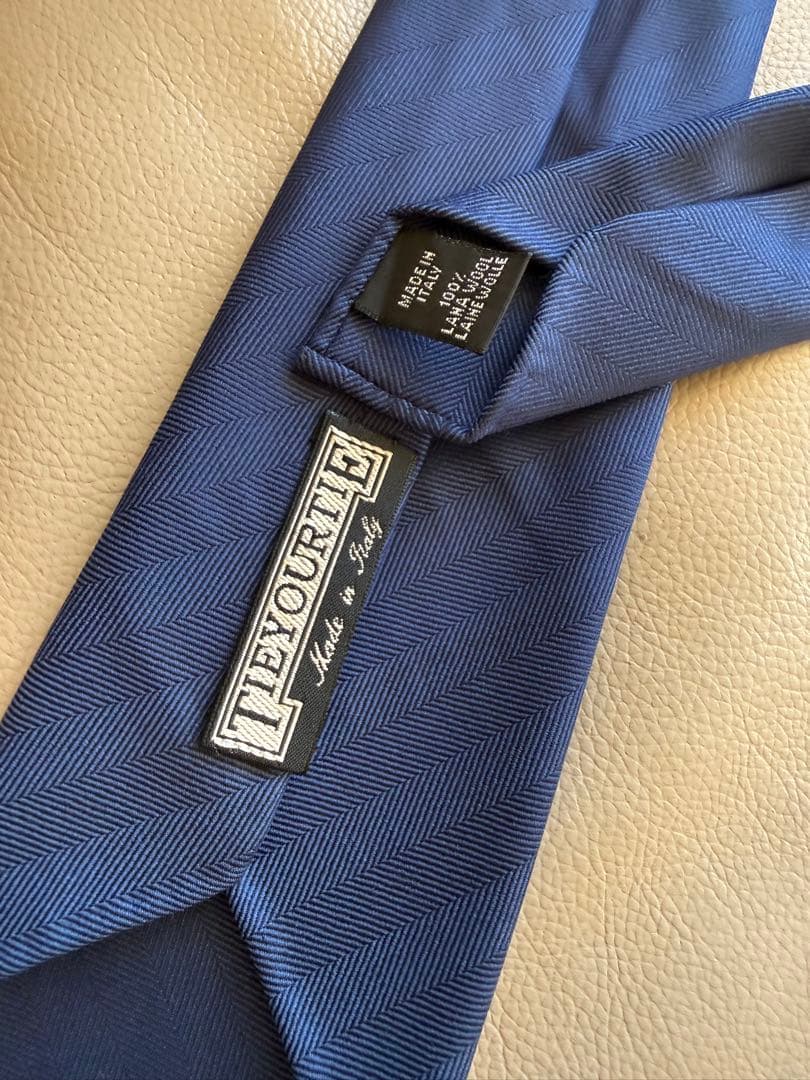 TIE YOUR TIE セッテピエゲ ネイビーソリッド LANA WOOL