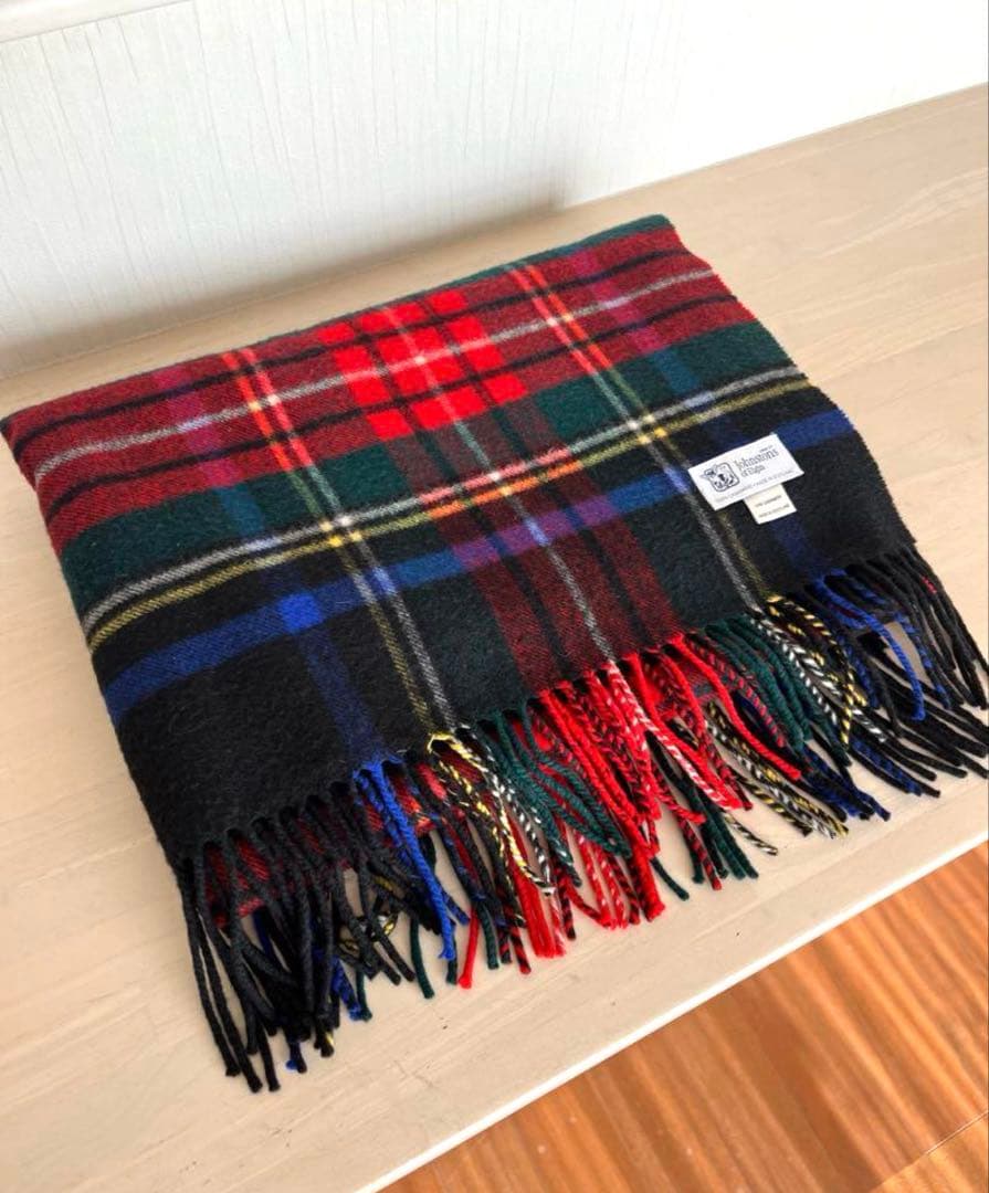 【美品】ジョンストンズ 大判 カシミア ストール 190cm×70cm