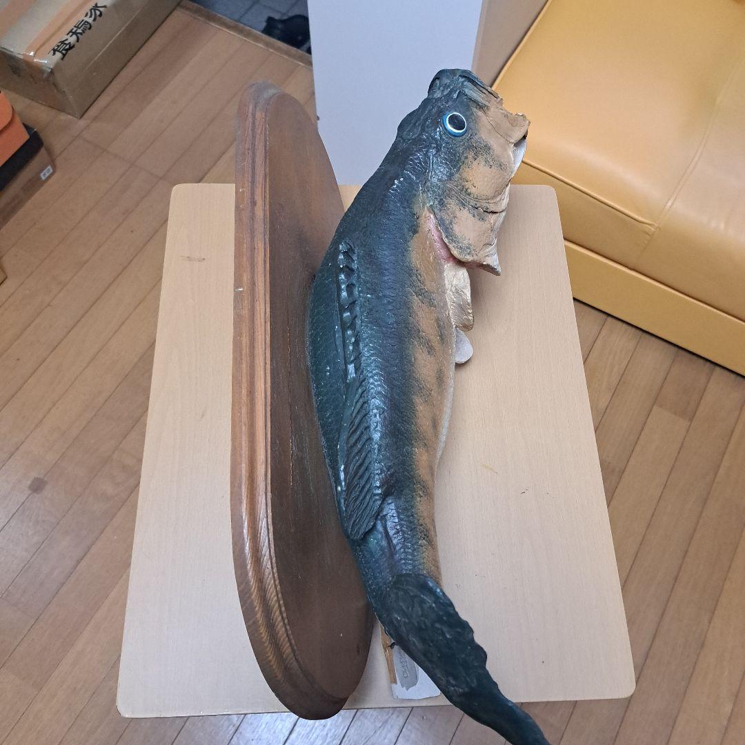 ㊼ブラックバス 壁掛け レプリカ 釣り 石膏 ラージマウス