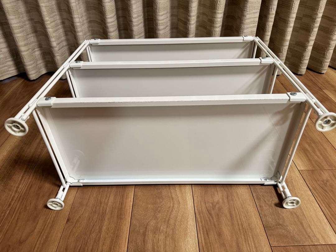 無印良品　スチールユニットシェルフ・ライトグレー・キャスター付き　２つセット