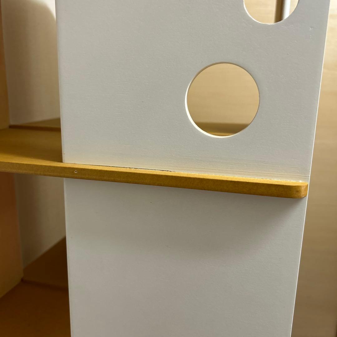 回転式　本棚　小物入れ　飾り棚　オープンシェルフ ホワイト　ナチュラル