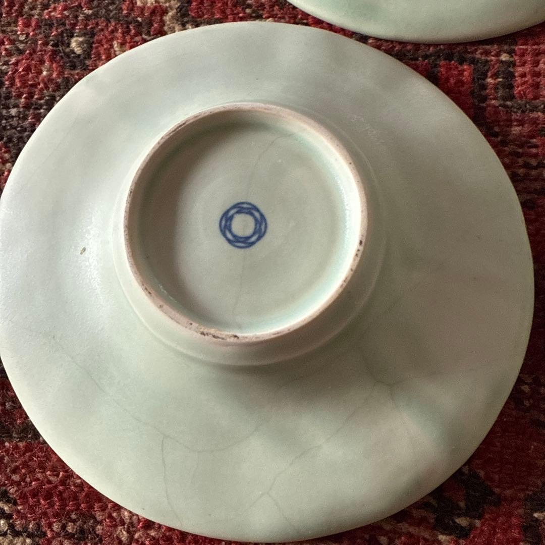 大人気の臼杵焼＊淡い緑色の陶磁器製皿5枚セット