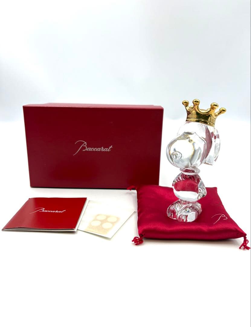 Baccarat バカラ　キングスヌーピー 王冠　クリスタル　置物　箱付