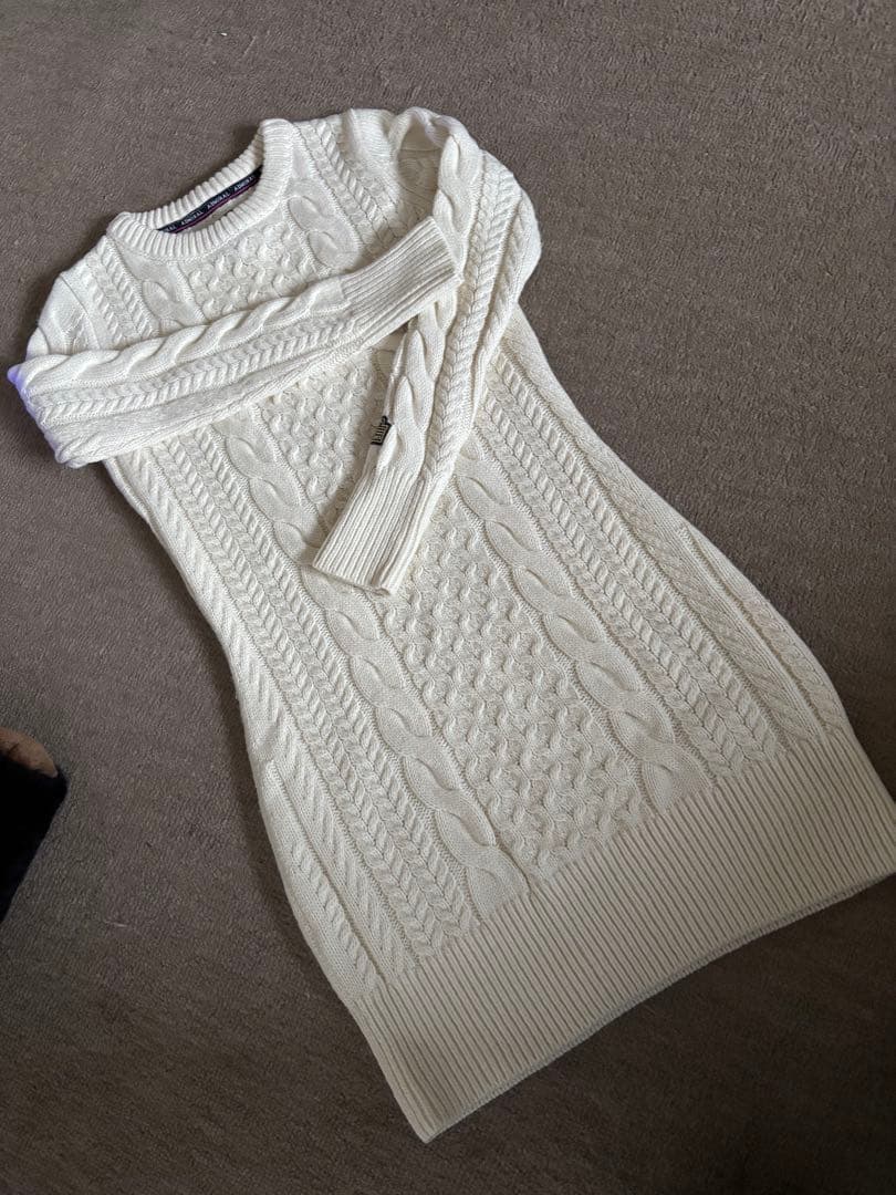 Admiral ケーブルニット ワンピース S ホワイト